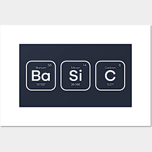 Basic periodic table of elements science Posters and Art